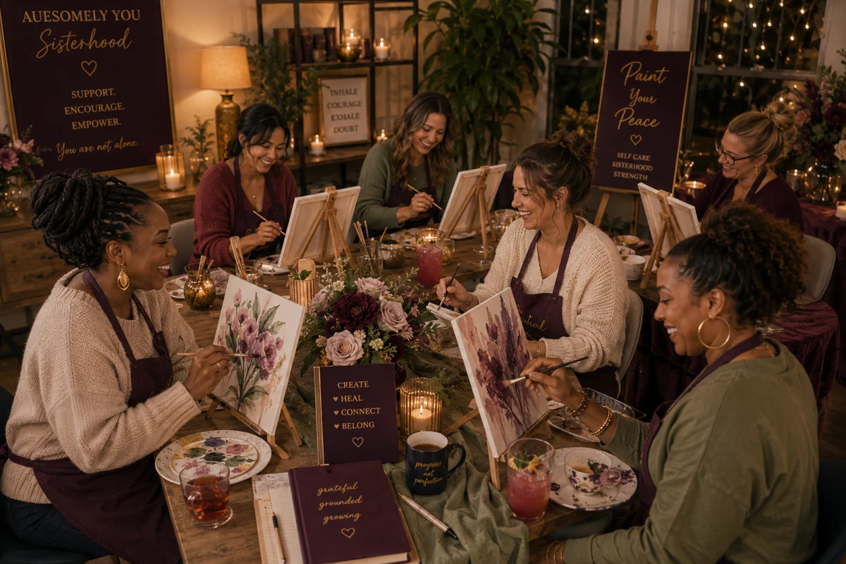 Sisterhood creative gathering illustration