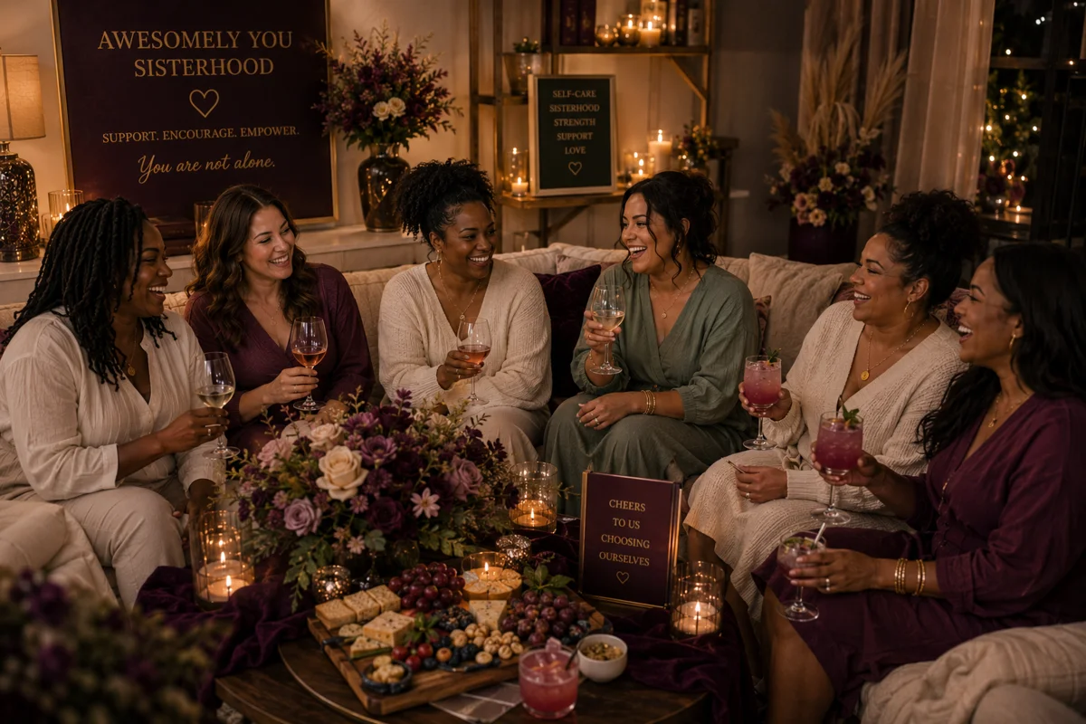 Sisterhood conversation gathering illustration