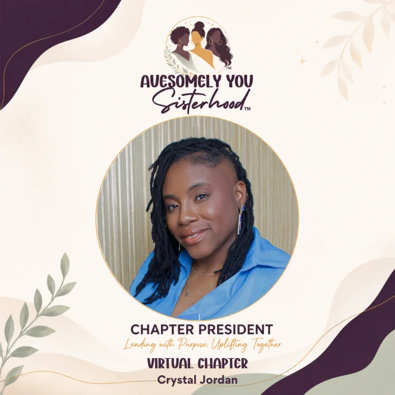 National Virtual Chapter chapter president Dr. Crystal Jordan, L.H.D., promotional artwork
